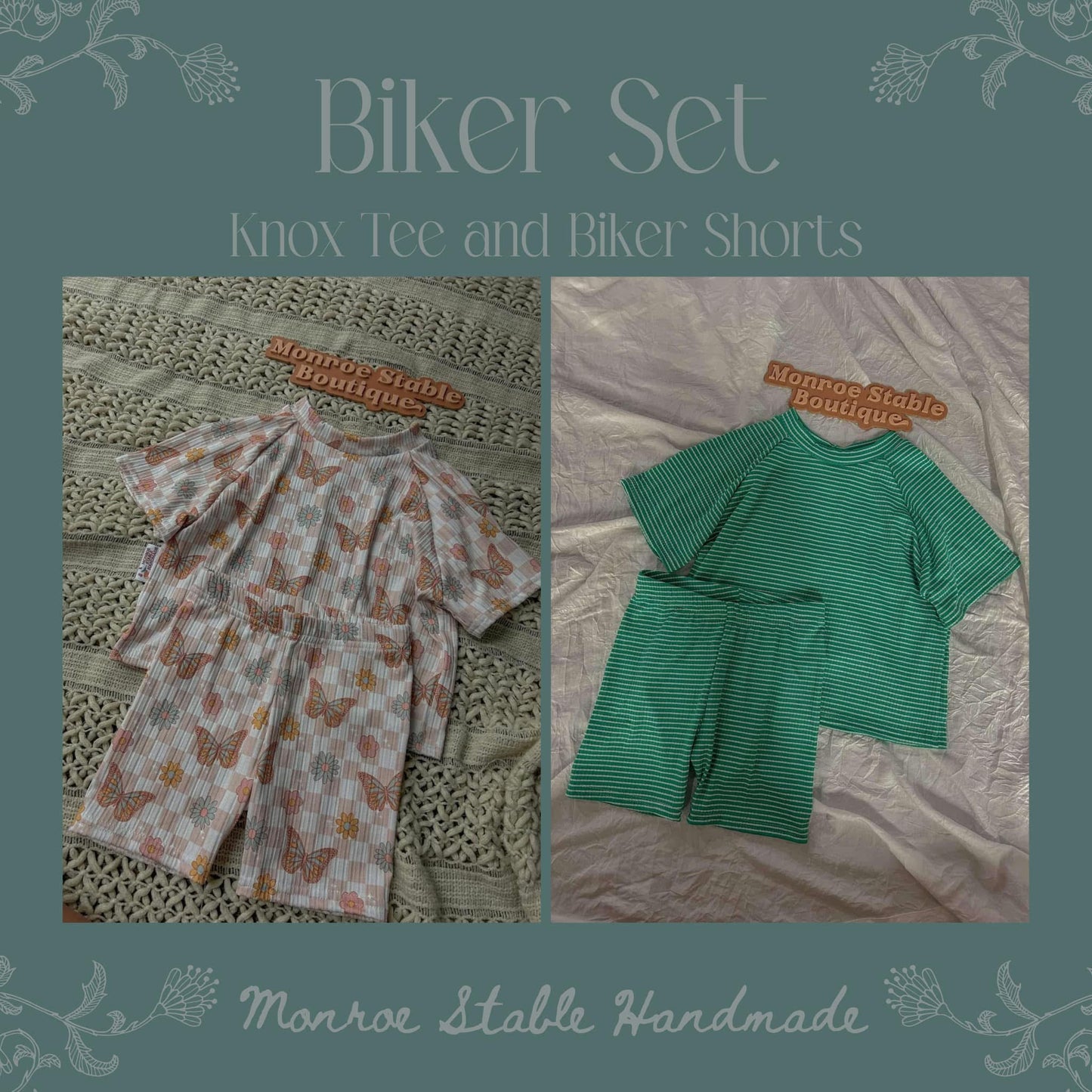 Biker set /knox top and bikers (pick fabric)