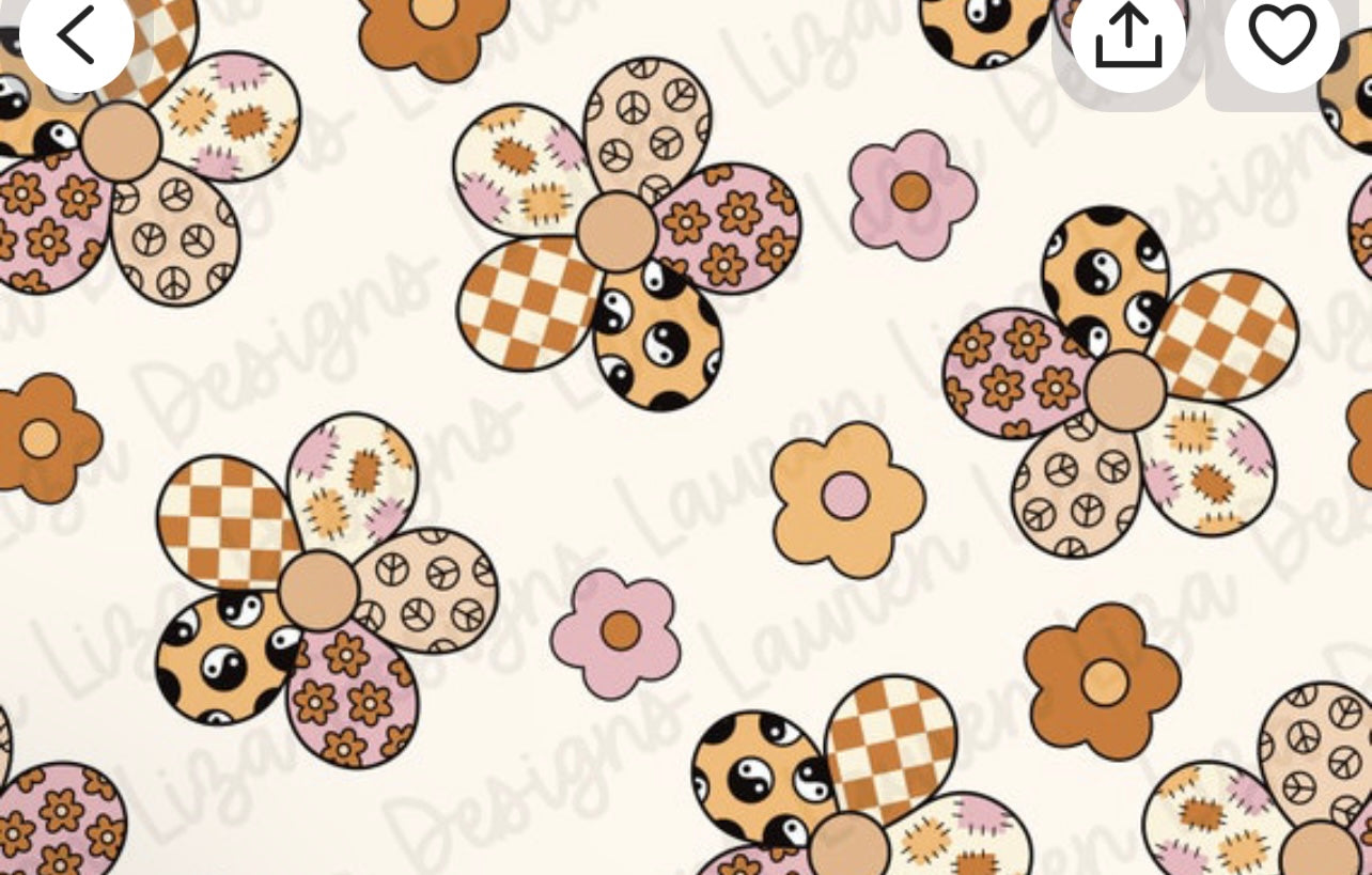 Flower burst yin yang print