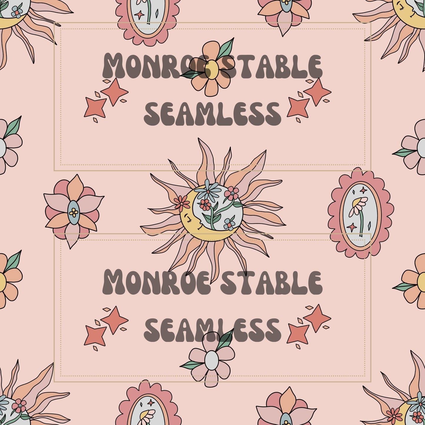 Sun/moon flower seamless