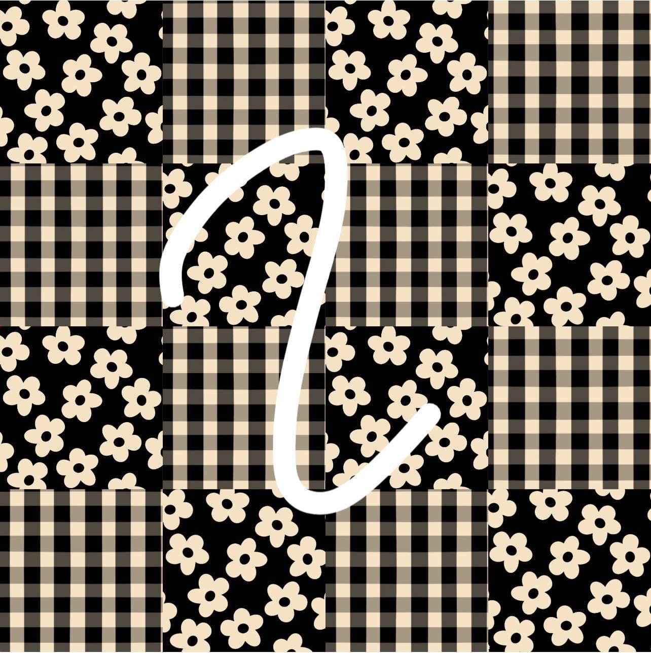 Blk&white flower seamless
