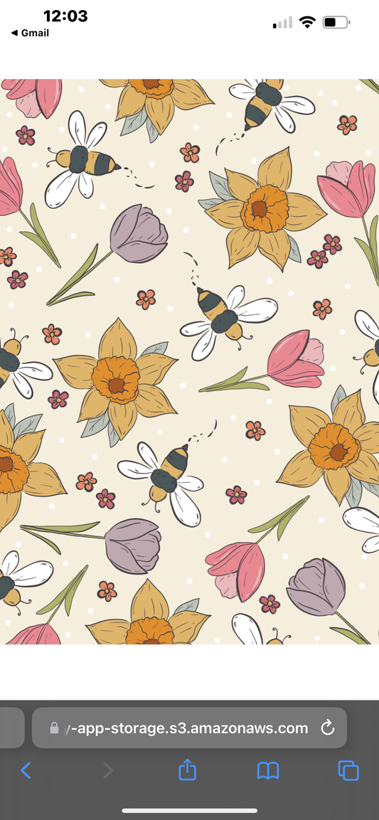 Bee sunflower print