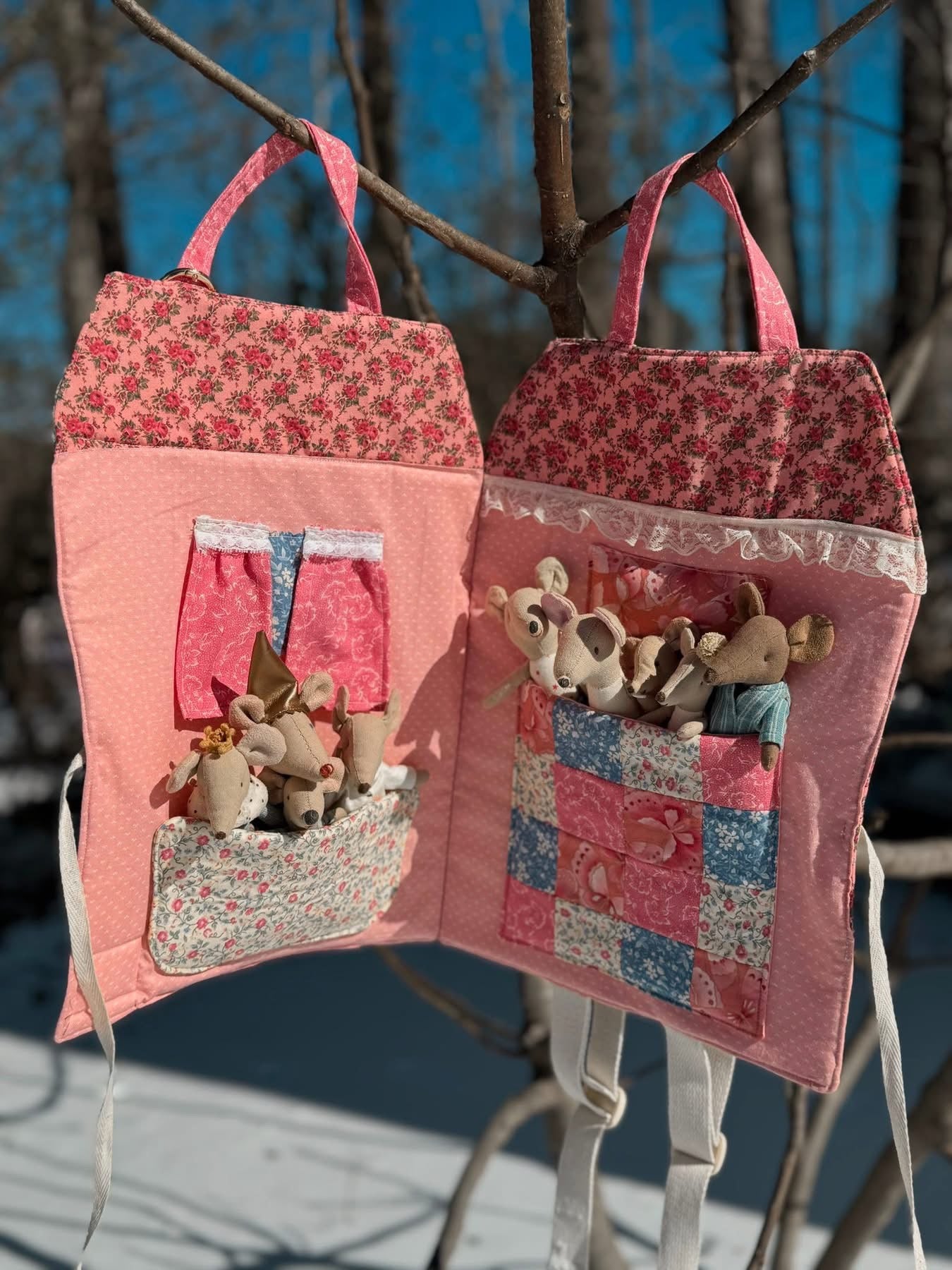 Heirloom mice backpack house please read description