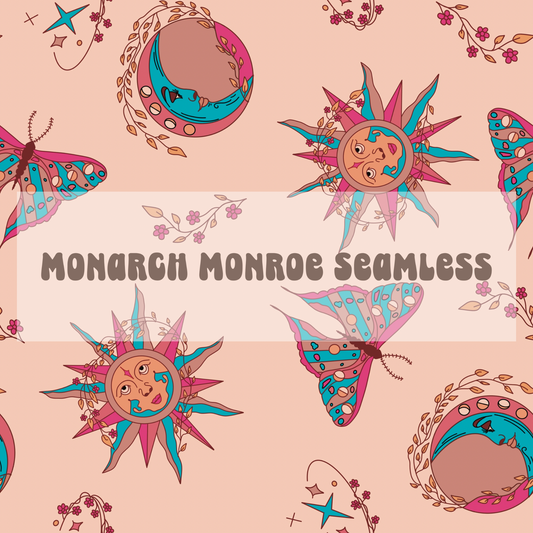 Sun/moon vine flower seamless