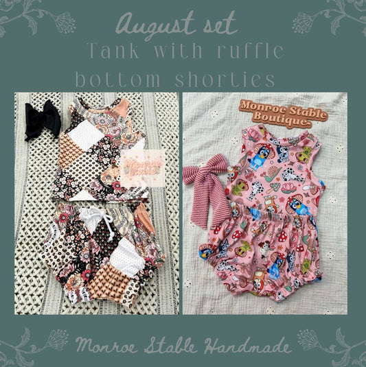 August set tank with ruffle leg shorties