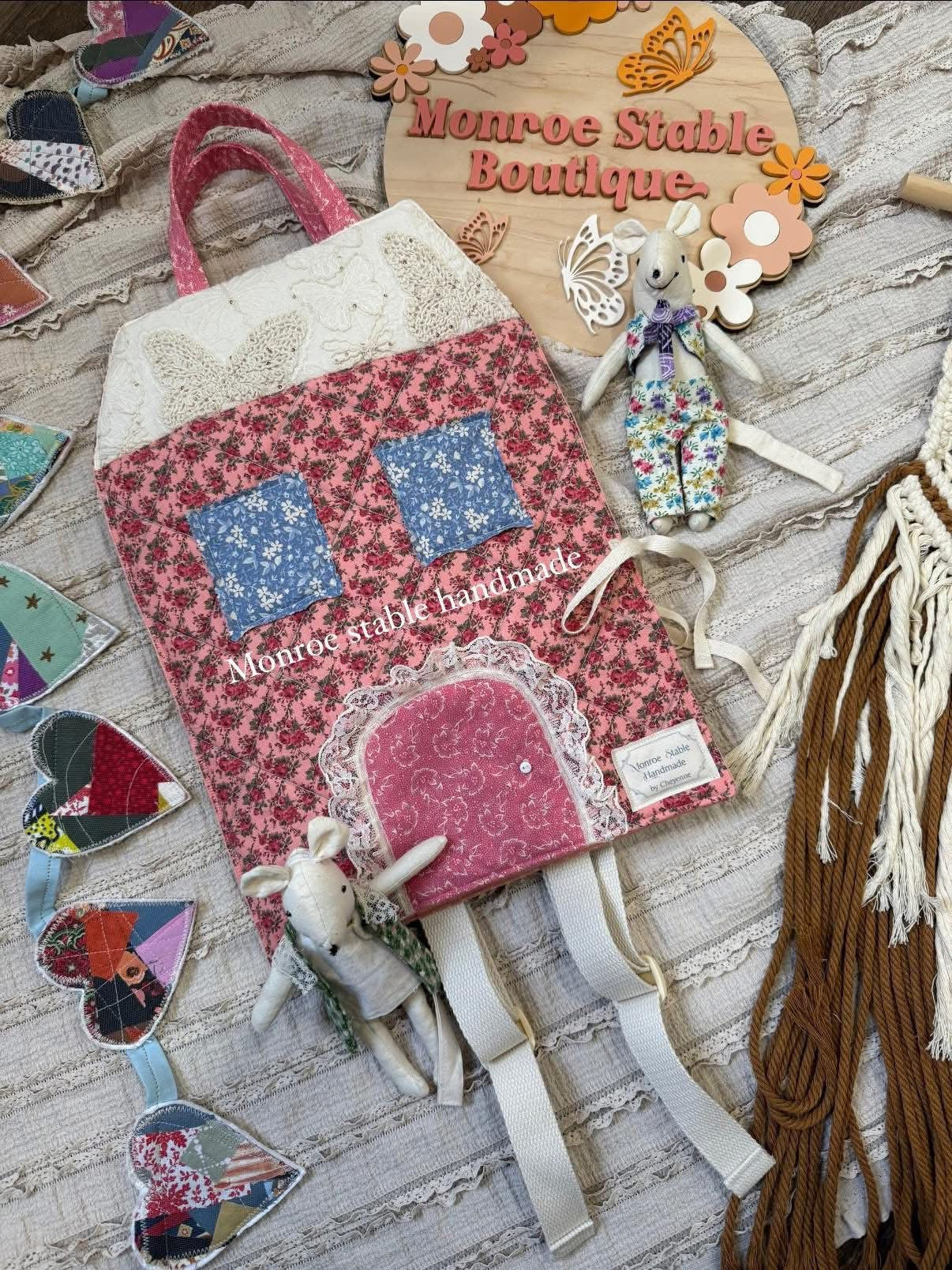 Heirloom mice backpack house please read description