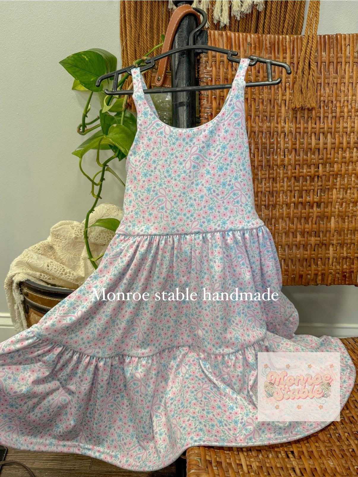 Cross back dress matching top preorder