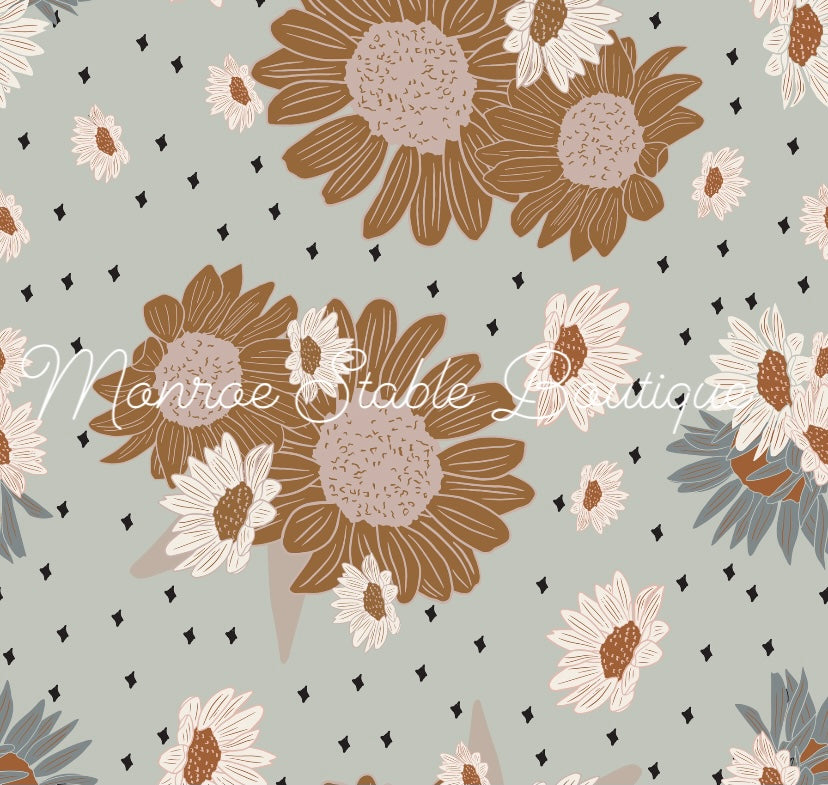 Blue retro sunflower (girls)