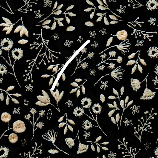 Black Embroidery fabric