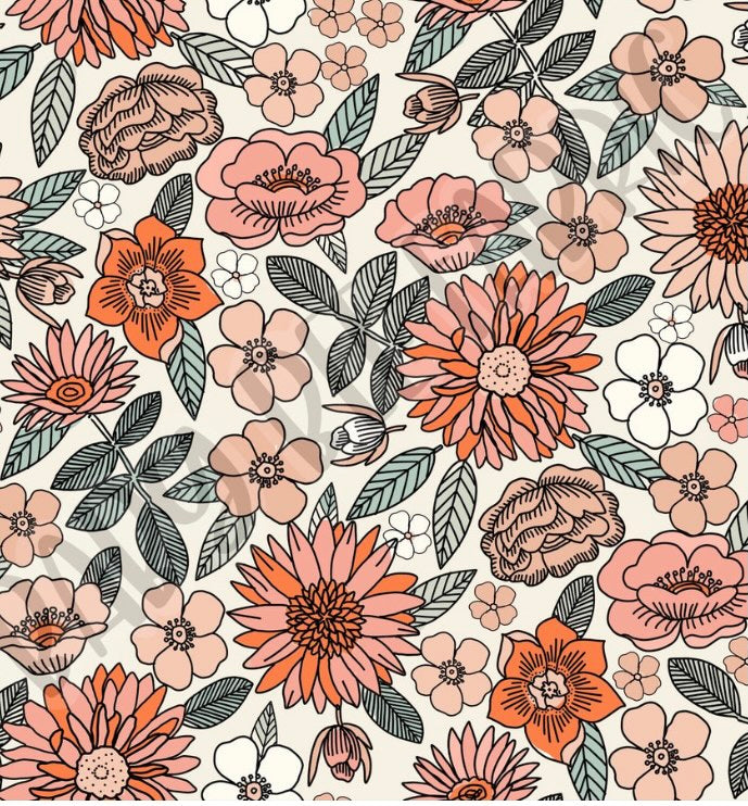 Beautiful flowers (girl fabric)