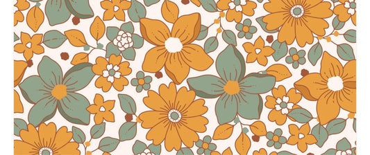 Green/mustard floral