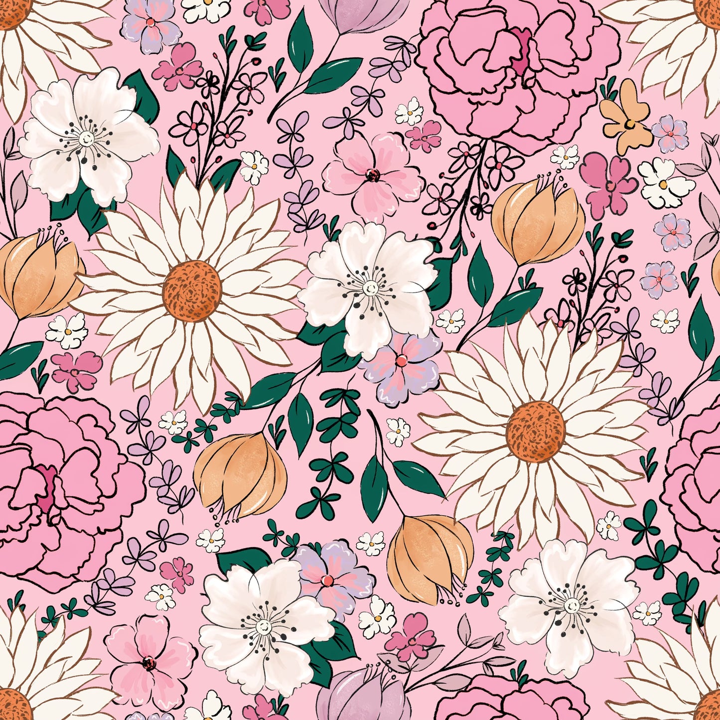 Pink floral fabric