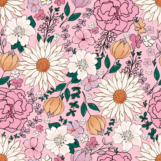 Pink floral fabric