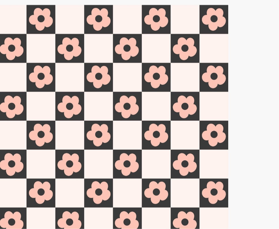Pink/black checker fabric