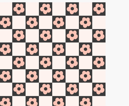 Pink/black checker fabric