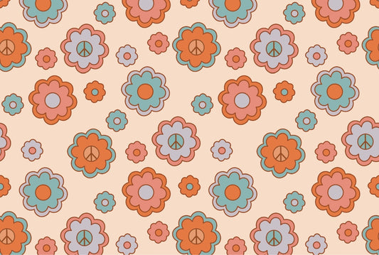 Peace flower retro